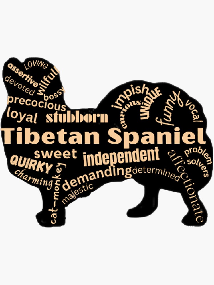 Orange Cool Descriptive Tibetan Spaniel Word Cloud Art Design 