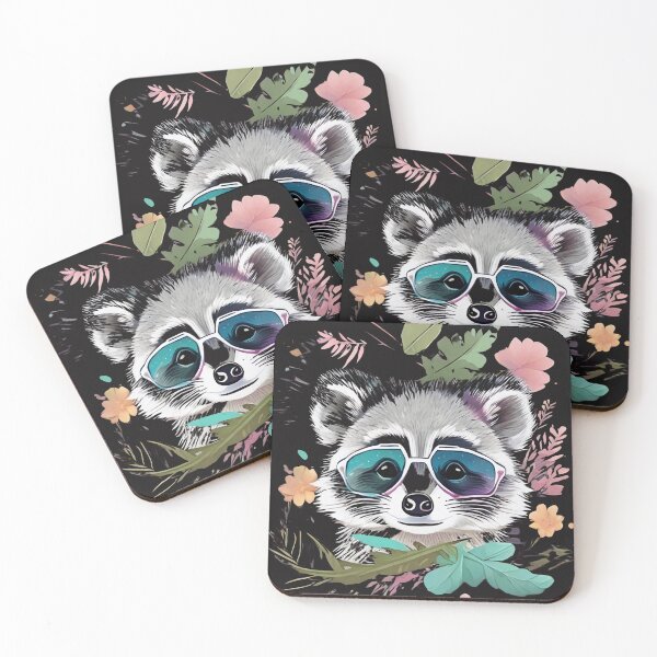 Item preview, Unleash the Cuteness: Boss Raccoon Strikes a Pose with Shades!  designed and sold by TribalNative.
