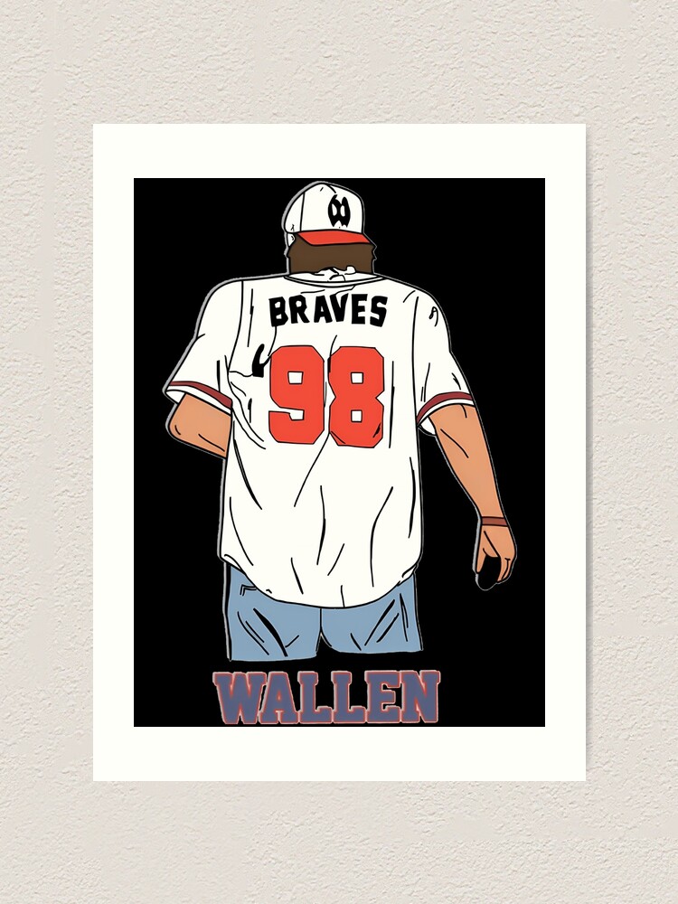 Morgan Wallen Wallen 98 Braves Wallen Retro Vintage 98 Braves Country Music Morgan Wallen Gift Art Print