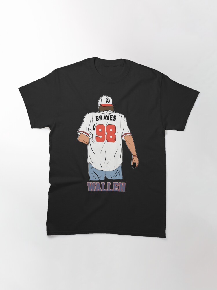 Morgan Wallen Wallen 98 Braves Wallen Retro Vintage 98 Braves Country Music  Morgan Wallen Gift | Baseball ¾ Sleeve T-Shirt