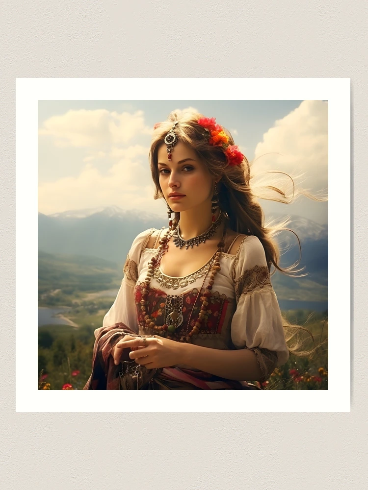 stunning gypsy woman digital print