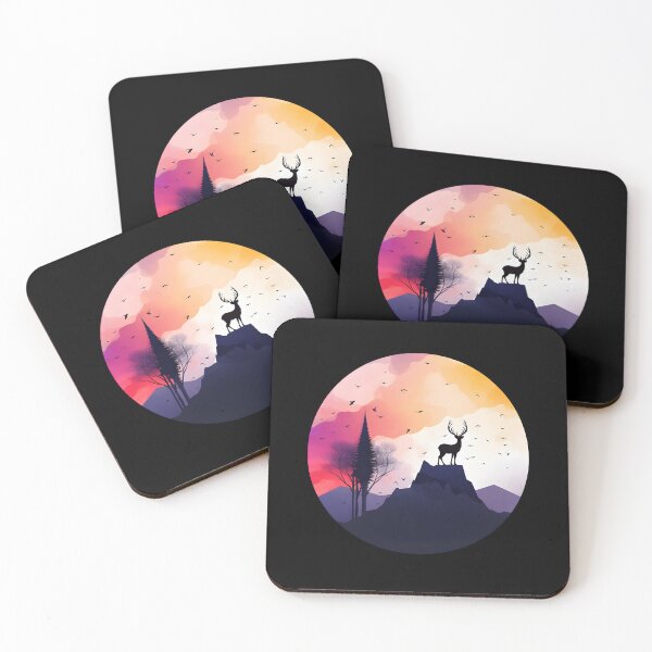 Artikelvorschau, Serene Mountain Sunset Silhouette: Von der Natur inspiriertes Grafikdesign entworfen und verkauft von PandaTShirtShop.