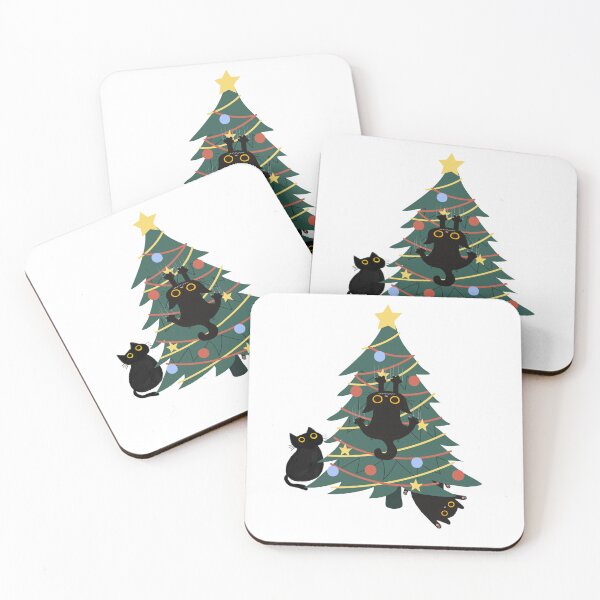 Item preview, Black Cats Around A Christmas Tree designed and sold by TheAnimalZ00.