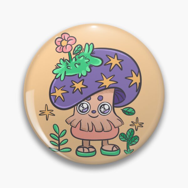 Item preview, Kawaii purple star mushroom with little flip flops designed and sold by lizdejupiter.