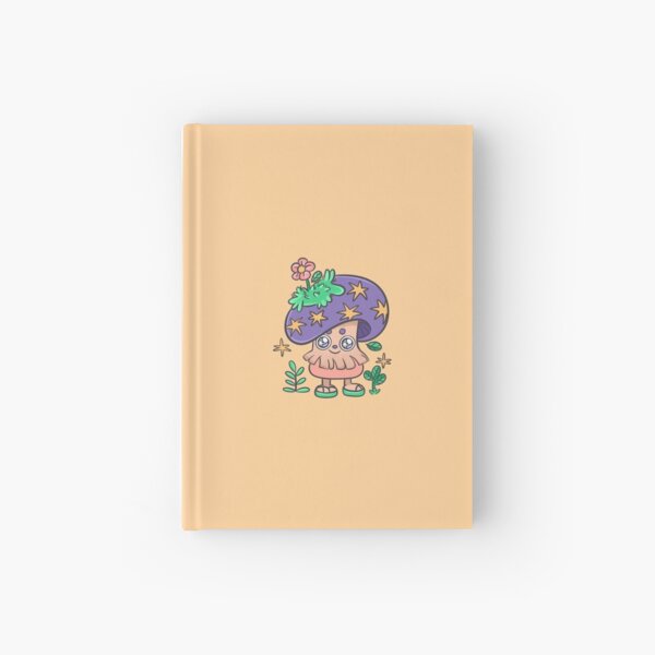 Kawaii purple star mushroom with little flip flops Hardcover Journal