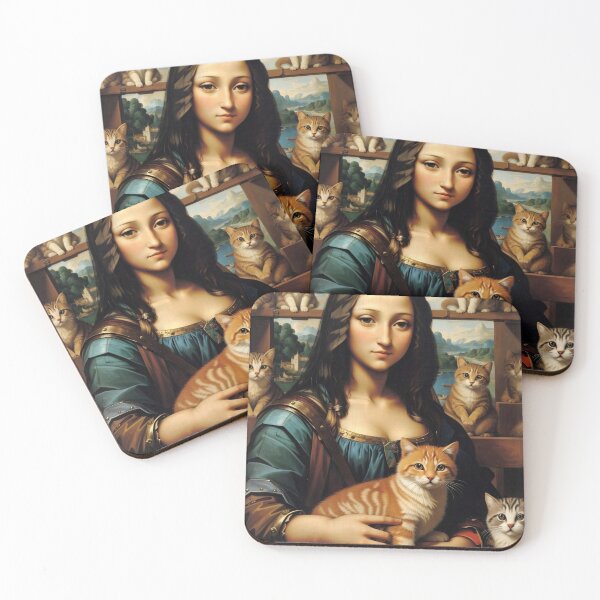Item preview, MonaLisa Cats Potrait designed and sold by AmmarTabby.