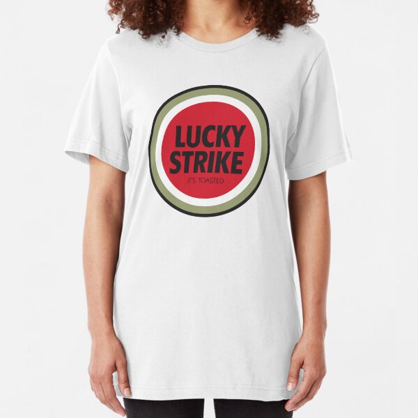 Lucky Strike Cigarette Logo Slim Fit T-Shirt