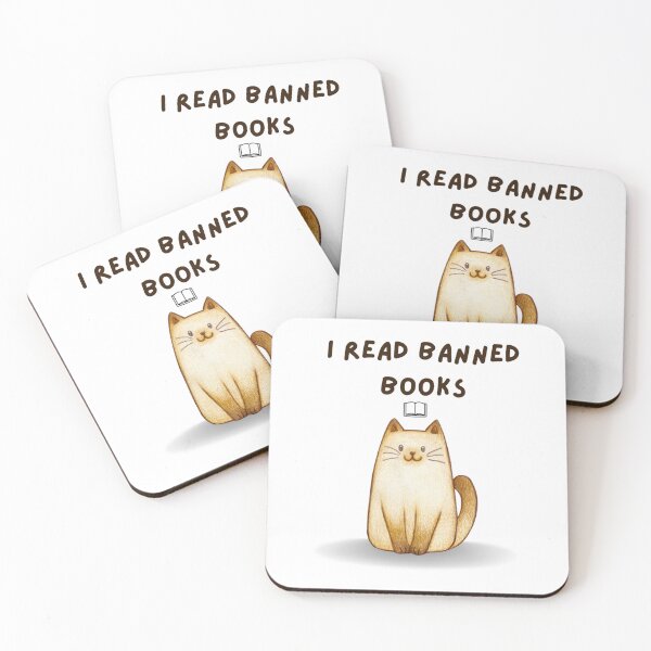 Item preview, Cool Cat I Read Banned Books-Cat Reading a Book designed and sold by carolynka.