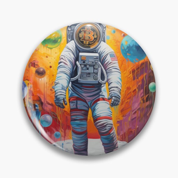 Item preview, Astronaut Crypto Bitcoin Miner Modern Art designed and sold by abundancevibes.