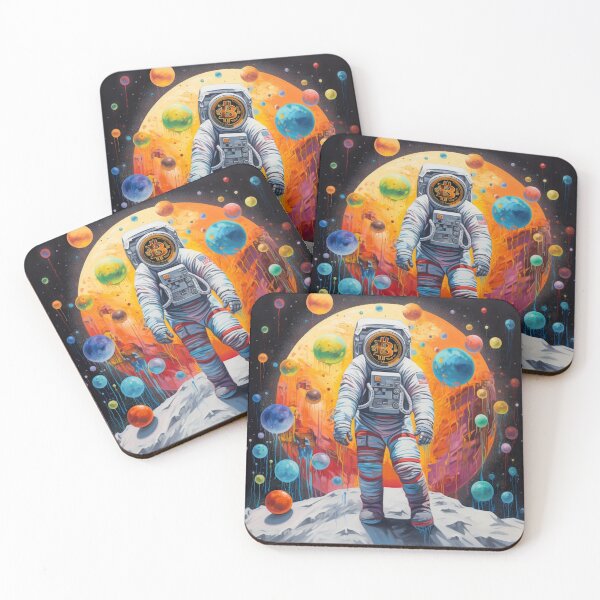 Item preview, Astronaut Crypto Bitcoin Miner Modern Art designed and sold by abundancevibes.
