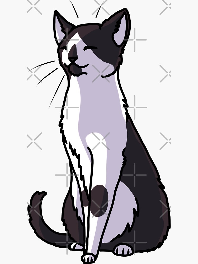 Simple Tuxedo Cat Sitting Sticker for Sale by thegreyfeather