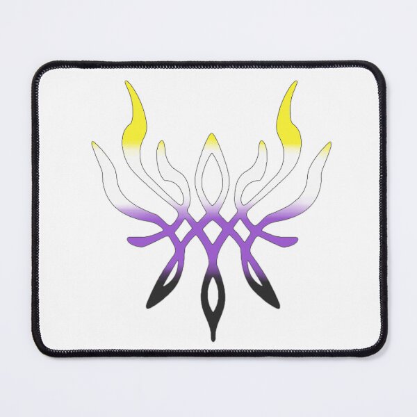 Item preview, Nonbinary Pride Crest of Flames designed and sold by pissedonthemoon.