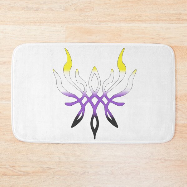 Item preview, Nonbinary Pride Crest of Flames designed and sold by pissedonthemoon.
