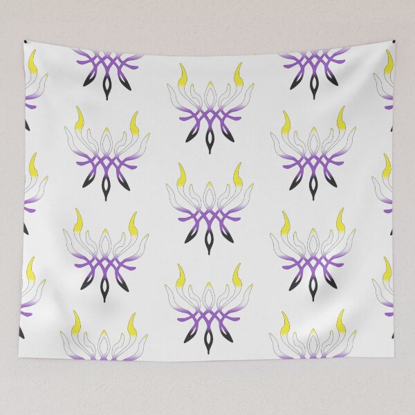 Item preview, Nonbinary Pride Crest of Flames designed and sold by pissedonthemoon.
