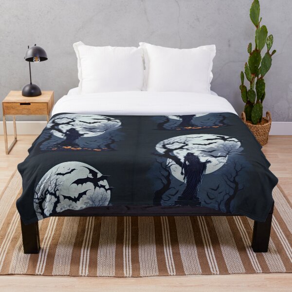 Item preview, halloween scene graveyard of spirit soul with bats nocturnal moon  designed and sold by offline24.