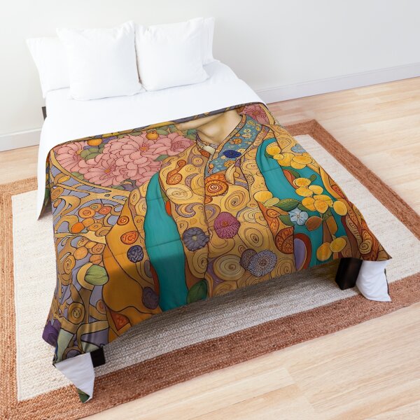Acogedor dormitorio con una cama kingsize y un tapiz decorativo en la pared  ia generativa