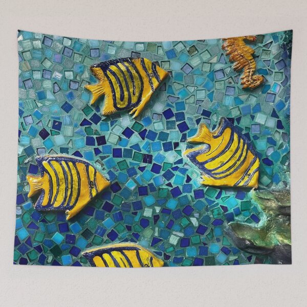 Item preview, YELLOW ANGELFISH MOSAIC designed and sold by BridgetBresser.