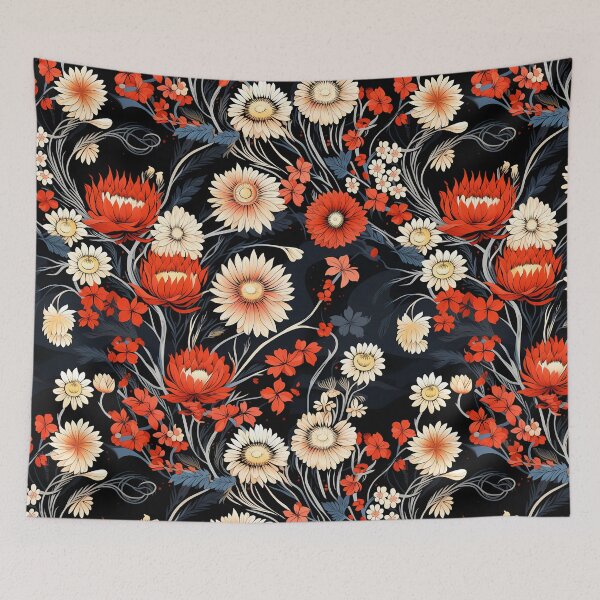 Item preview, Daisy line drawing style, seamless patterns designed and sold by sfwArt.