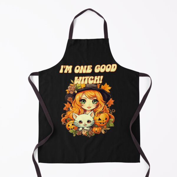Artikelvorschau, Ich bin eine gute Hexe! Süße grünäugige Hexe mit kleiner weißer Katze. entworfen und verkauft von JoyOfHopeStore.