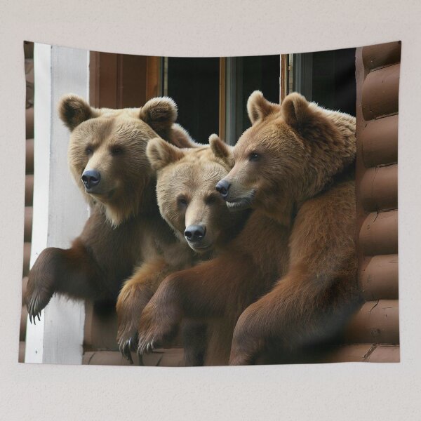 Item preview, Three Bears in Window  designed and sold by Mike's Designs.