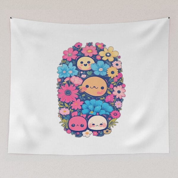 Item preview, Kawaii Cartoon with Colorful flower. designed and sold by ImagineCorner.