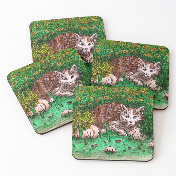 Item preview, Cat in flower garden designed and sold by GittaG74.