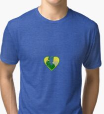 Beyond Rare Badge - Green & Gold Tri-blend T-Shirt