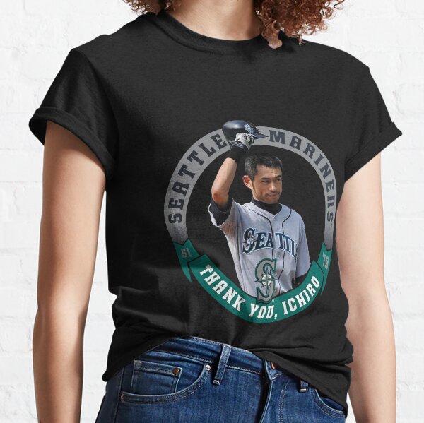 Ichiro Suzuki Seattle Mariners Hall Of Fame Black T-Shirt