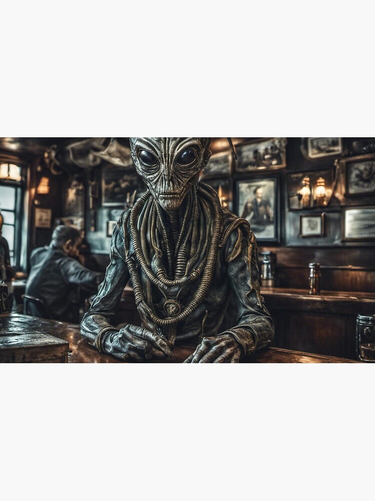 Thumbnail 6 of 6, Coffee Mug, Alien in a  Public House designed and sold by LenCarol.