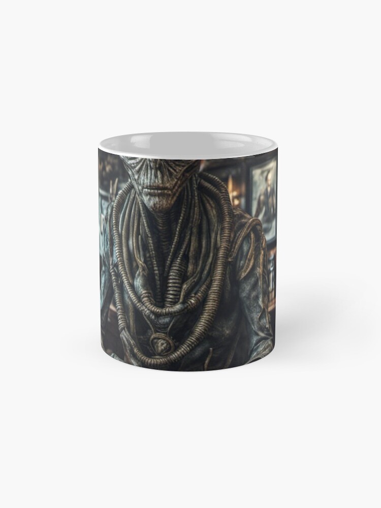 Thumbnail 4 of 6, Coffee Mug, Alien in a  Public House designed and sold by LenCarol.