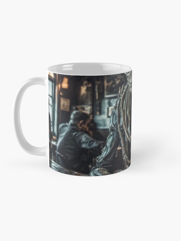 Thumbnail 3 of 6, Coffee Mug, Alien in a  Public House designed and sold by LenCarol.