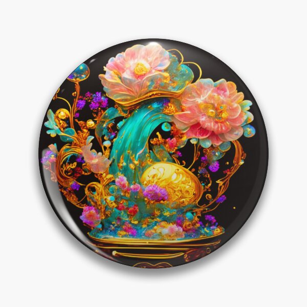 Item preview, A mesmerizing floral in bright gold and vibrant shades. designed and sold by run-rotee.