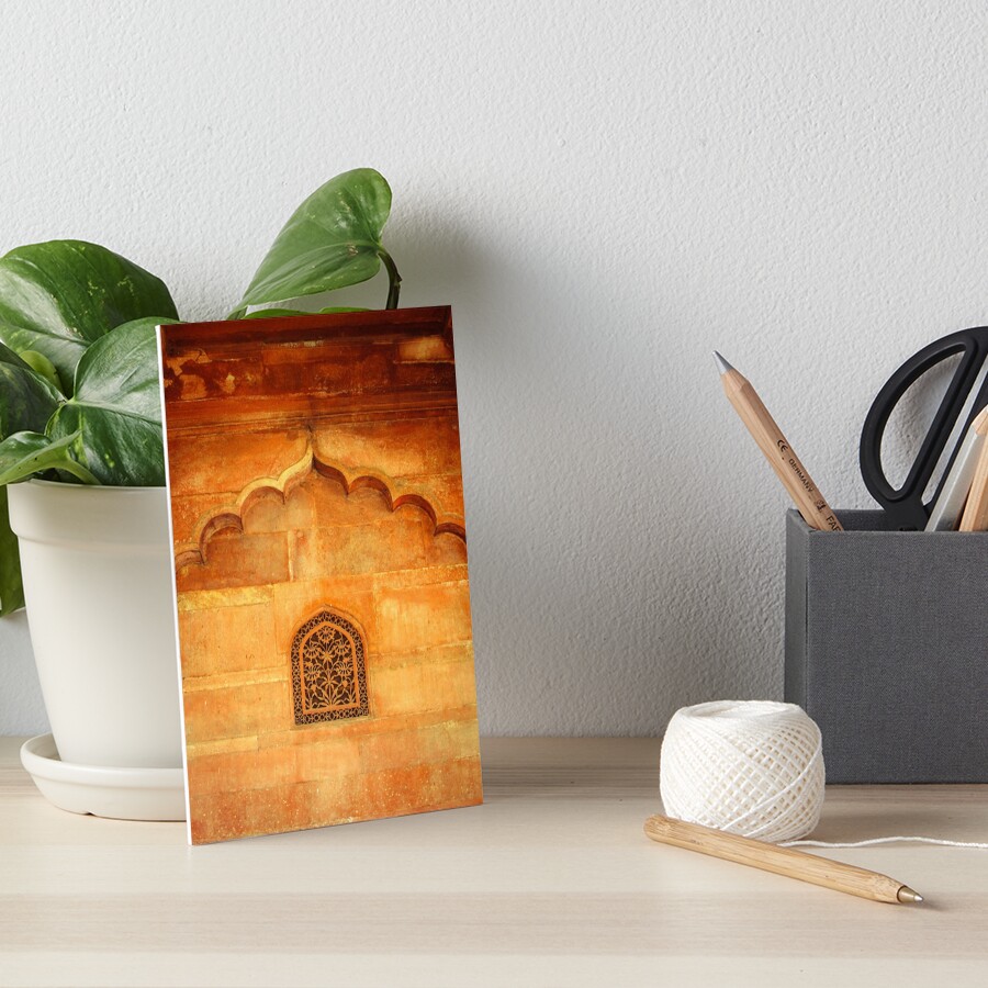 New Delhi's Red Fort - Carved Wall Art Board Print