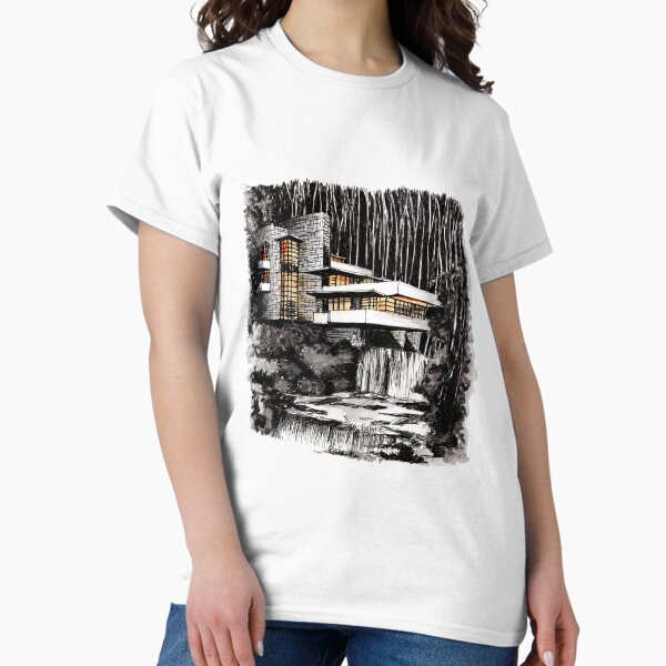 Item preview, Watercolor Fallingwater House architecture  designed and sold by FreehandSketch.