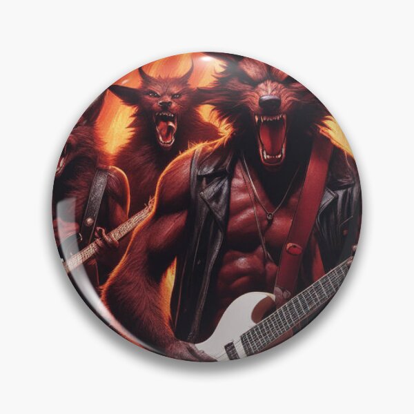 Item preview, Guitar Demons and Howling Wolves Unite in Unique Art designed and sold by CaelumRaven.