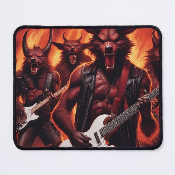 Item preview, Guitar Demons and Howling Wolves Unite in Unique Art designed and sold by CaelumRaven.