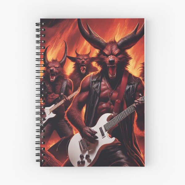 Item preview, Guitar Demons and Howling Wolves Unite in Unique Art designed and sold by CaelumRaven.