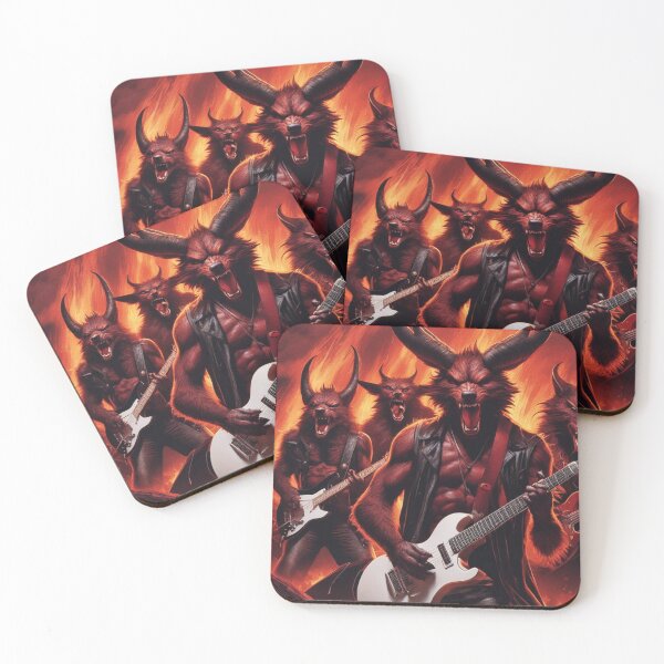 Item preview, Guitar Demons and Howling Wolves Unite in Unique Art designed and sold by CaelumRaven.