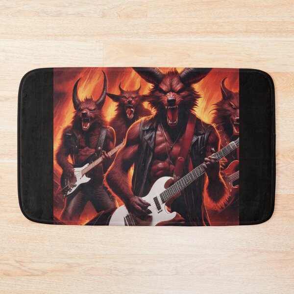 Item preview, Guitar Demons and Howling Wolves Unite in Unique Art designed and sold by CaelumRaven.