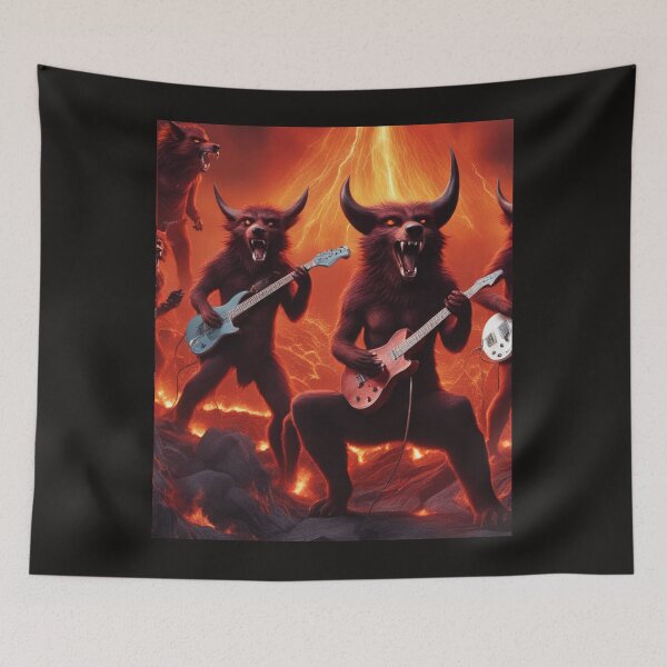 Item preview, Demons and Wolves Shred Guitars Together designed and sold by CaelumRaven.