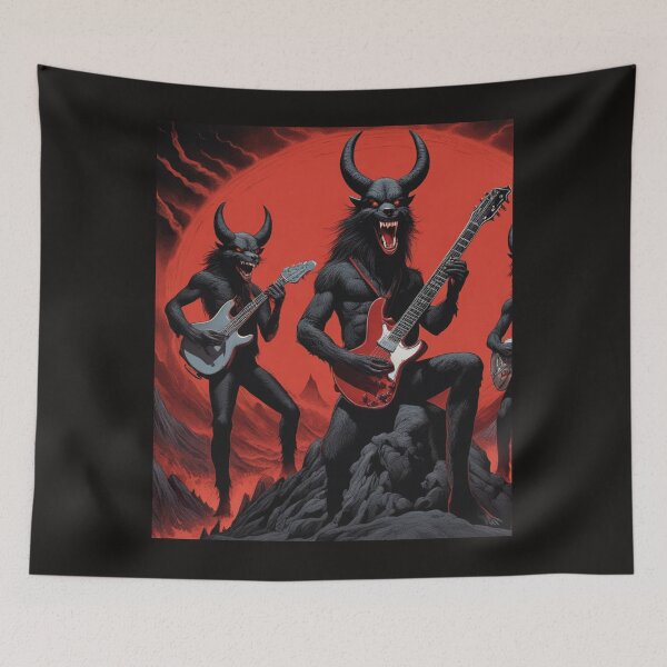 Item preview, Guitar-Strumming Demons and Wolves Converge designed and sold by CaelumRaven.