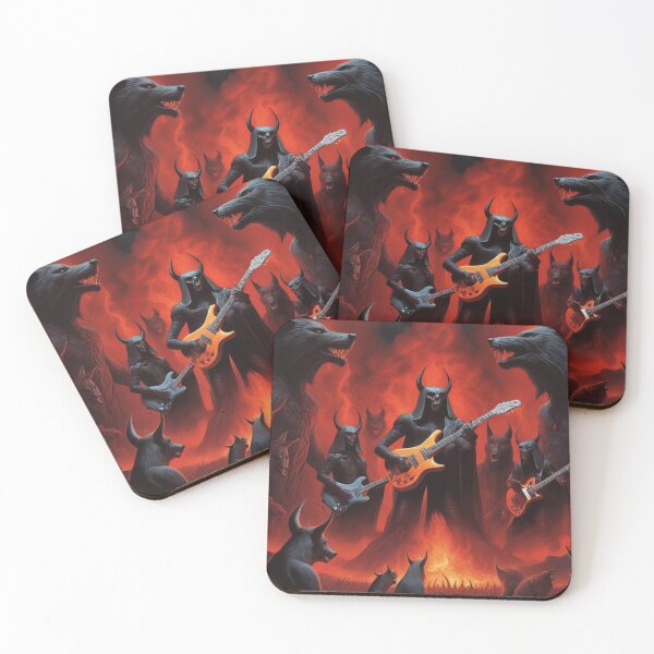 Item preview, Demons and Wolves Rocking Out with Guitars designed and sold by CaelumRaven.