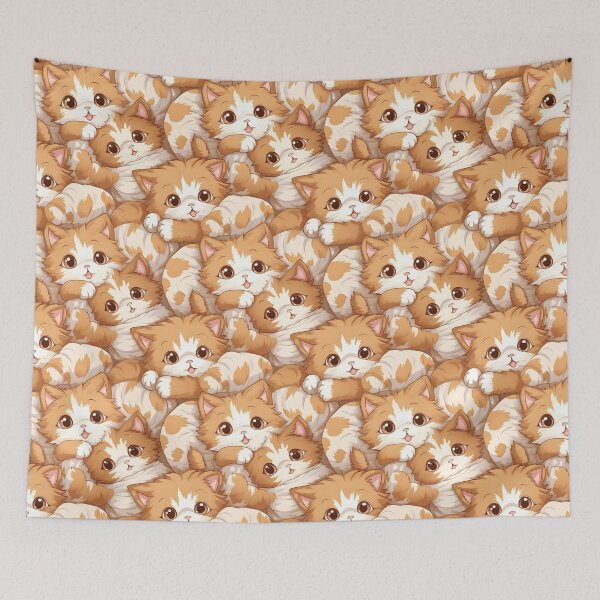 Item preview, Adorable Cat Artistry Seamless Pattern designed and sold by AlienSkinEyes.