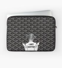I hate Everyone Black Goyard Laptop Sleeve