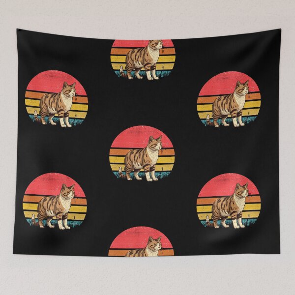 Item preview, American Wirehair Cat Vintage Retro Sunset designed and sold by rafaeltto.