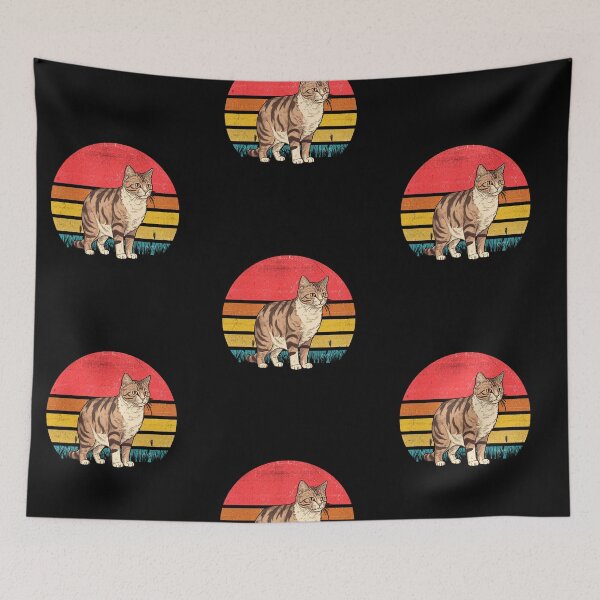 Item preview, American Wirehair Cat Vintage Retro Sunset designed and sold by rafaeltto.