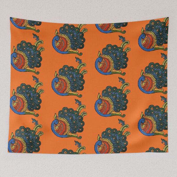 Item preview, Orange Bold and colourful Peacock designed and sold by Aartumnaanum.