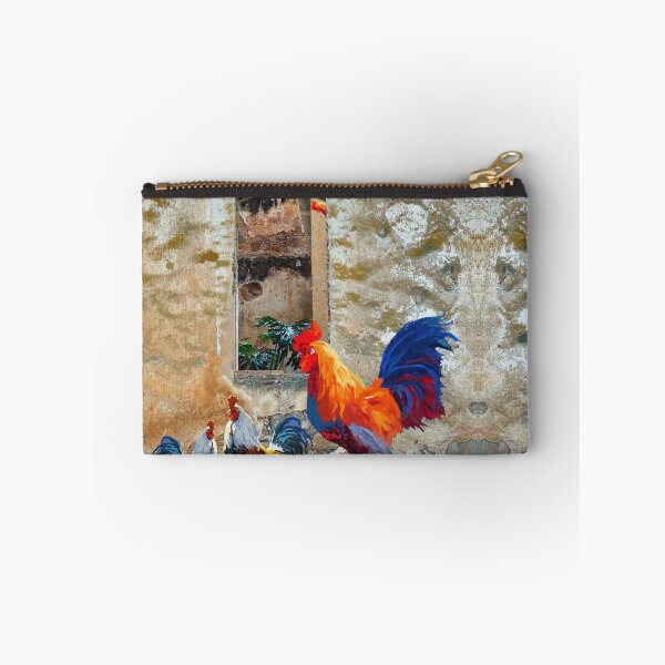 Item preview, Abstract Colorful Roosters on Rustic Background designed and sold by minkymoodesigns.
