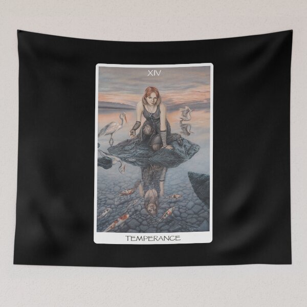 Item preview, Temperance Tarot Card - Black designed and sold by Artbykayleighb.