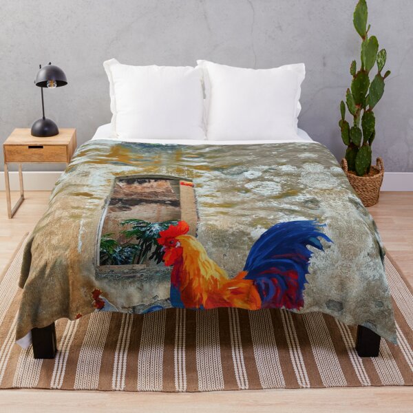 Item preview, Abstract Colorful Roosters on Rustic Background designed and sold by minkymoodesigns.